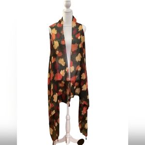 👜NWT‎ women's duster lightweight kimono/scarf w/ tassles. approx 35"x72"